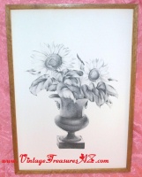 Image for Minnetta Good Artist Pencil-signed & Numbered “1/25" Vintage ca 1920s-1930s “Sunflowers in an Urn/Vase” Still Life Etching <b><span style='color:red'>*****PARCEL POST SHIPPING INCLUDED – DOMESTIC ORDERS ONLY!*****</span></b><span style='color:purple'>